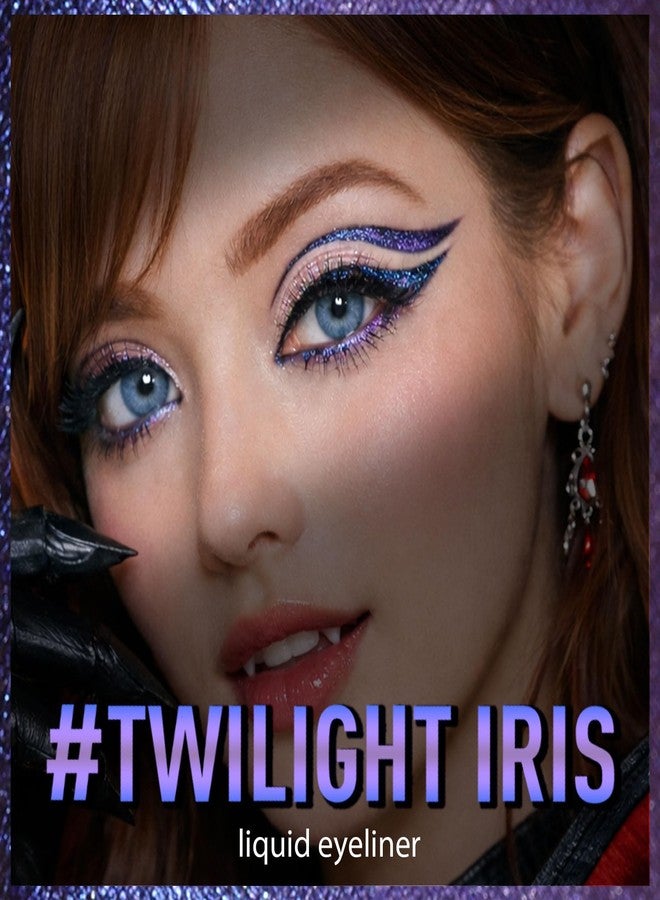 SUSIKEKI Chameleon Liquid Eyeliner, Blue Purple Metallic Color Shifting Shimmery Eye Liner, Duo-color Waterproof Long Lasting Glitter Eye Makeup Pen Eyeliners (Twilight Iris) - Image 2